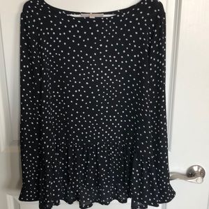 Black and white polka dot Loft blouse